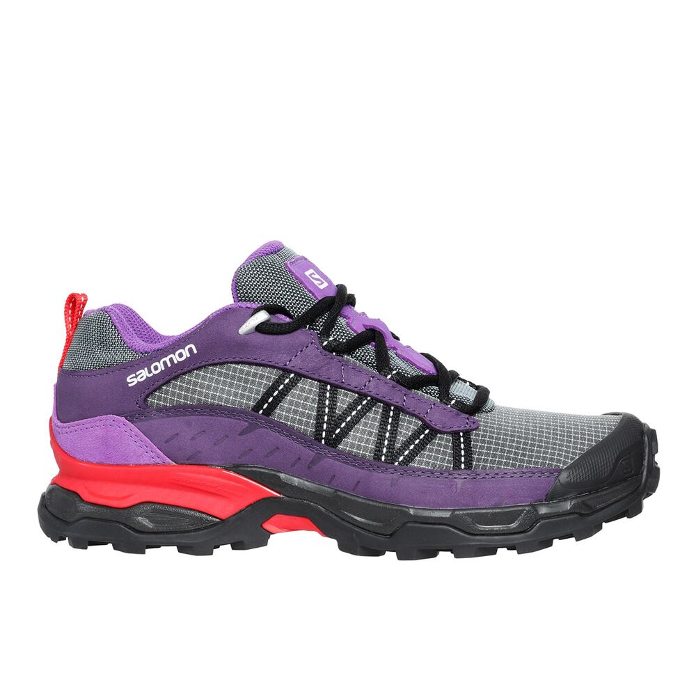 Salomon Shelter Low Shoes Leather Advanced Chassis Stormy Gray Purple M8 W9